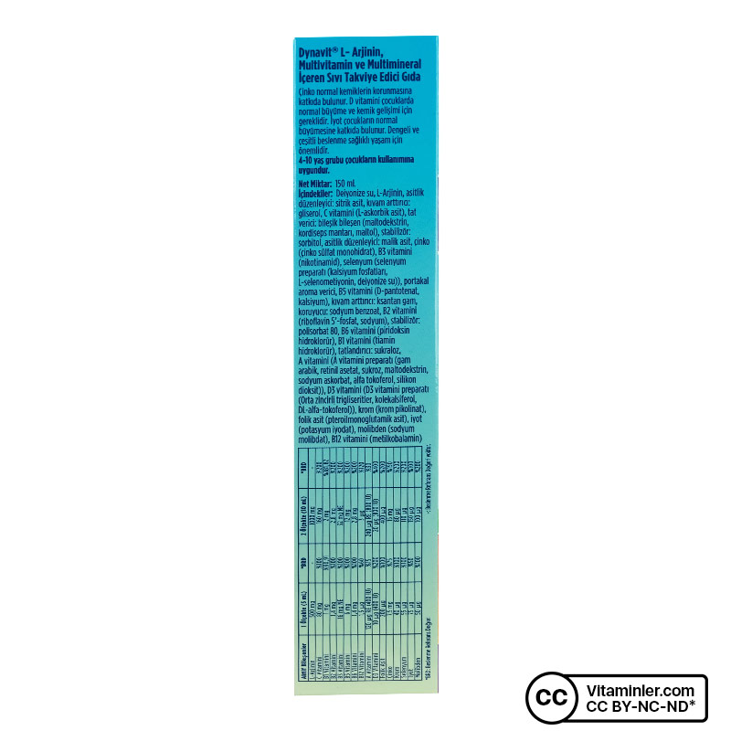 Dynavit Arjikid Multi Şurup 150 mL | Vitaminler Dynavit Arjikid Multi Şurup 150 mL | Vitaminler