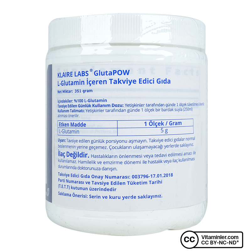 Klaire Labs LGlutamine Powder 351 Gr Vitaminler