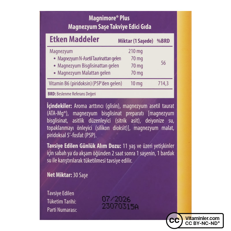 Magnimore Plus 30 Saşe - Magnezyum | Vitaminler