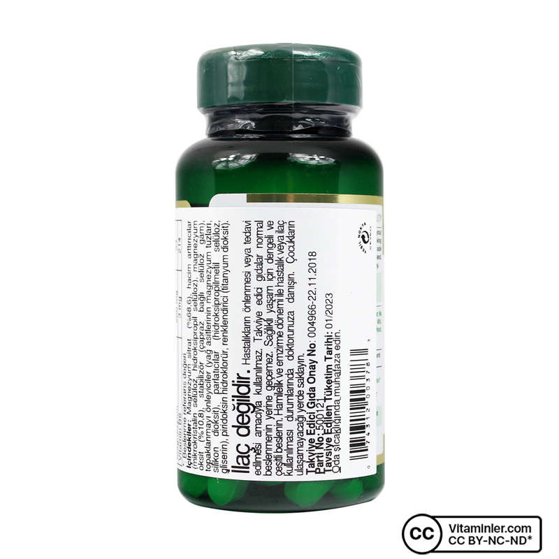 Nature's Bounty Magnesium Citrate Plus Vitamin B6 60 Tablet | Vitaminler