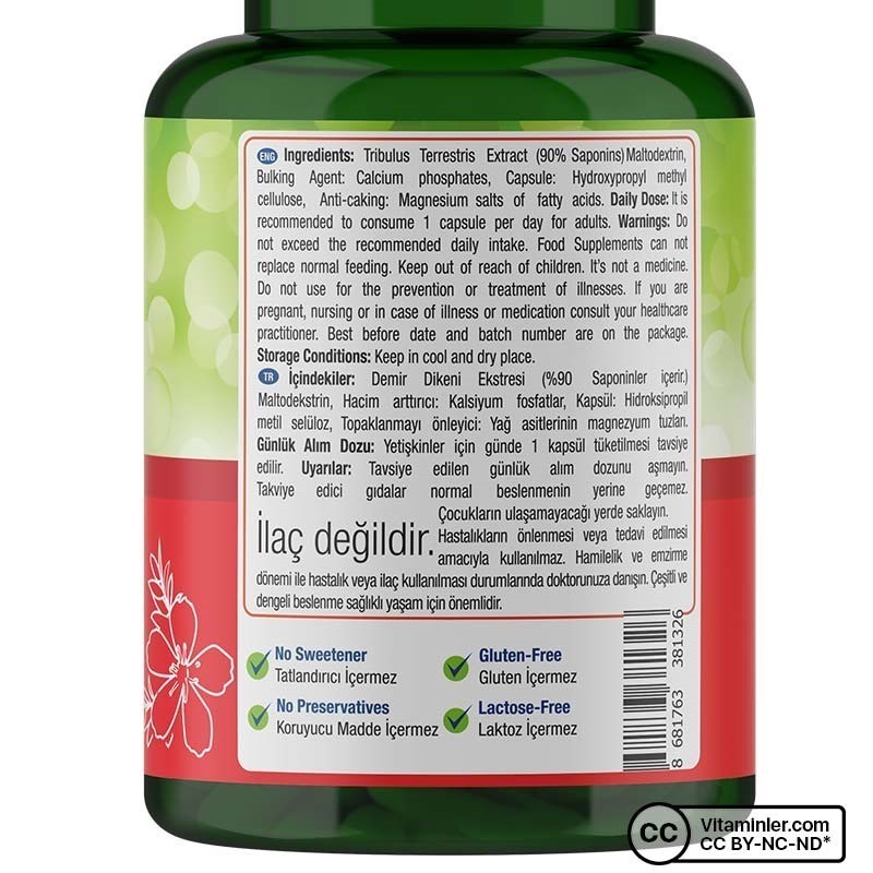 Nature's Supreme Tribulus Terrestris 180 Kapsül Vitaminler