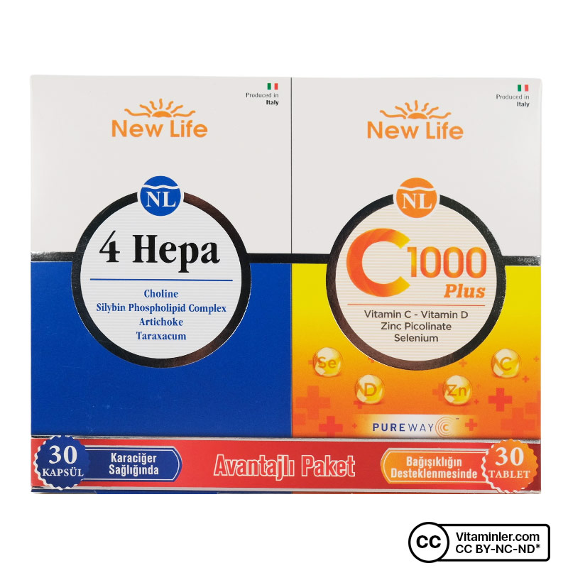 New Life 4 Hepa + Vitamin C 100 Plus Avantajlı Paket | Vitaminler