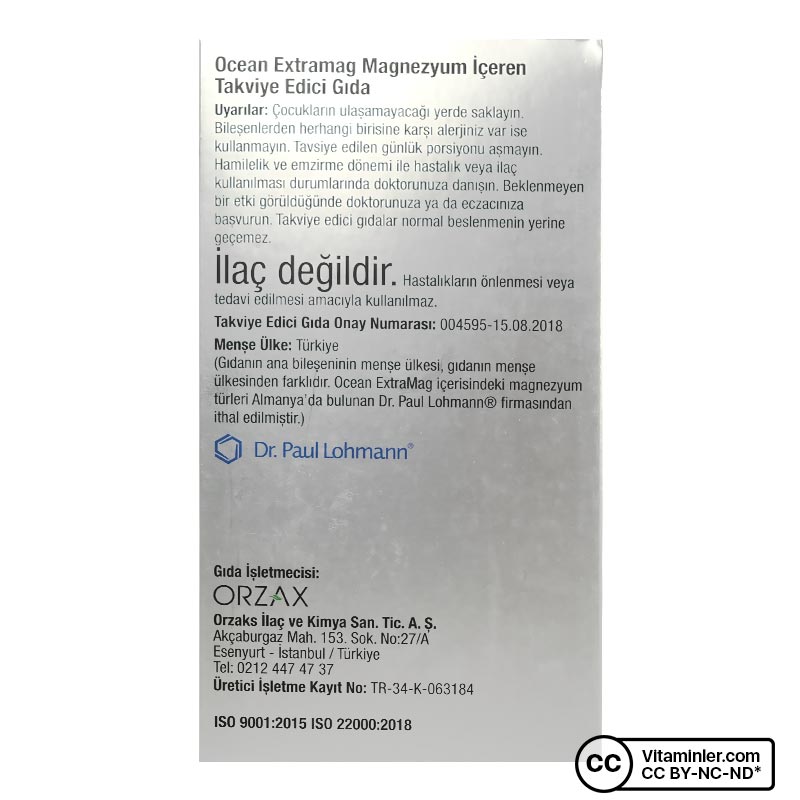 Ocean Extramag 90 Tablet - Magnezyum | Vitaminler
