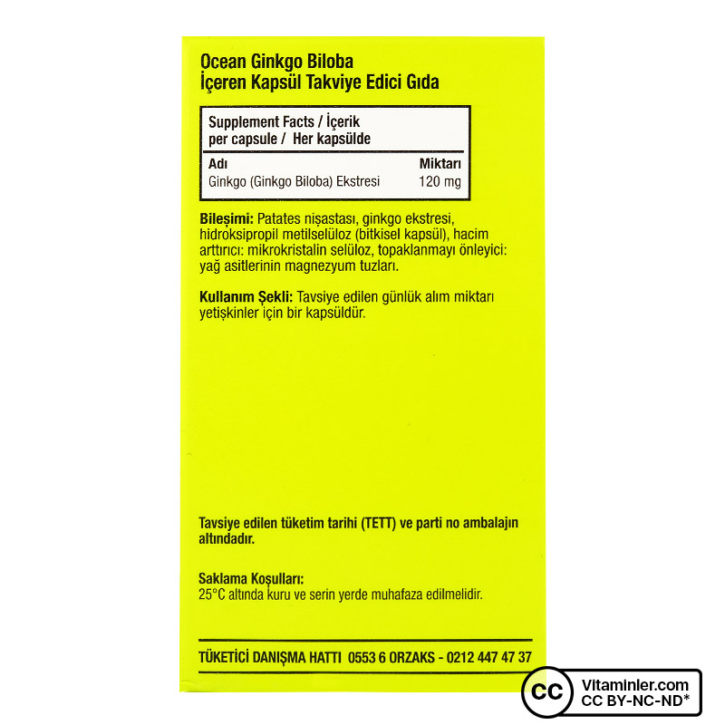 Ocean Ginkgo Biloba 30 Kapsül | Vitaminler