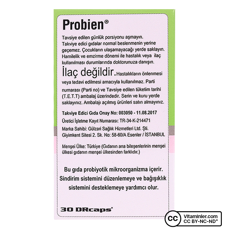 Probien Probiyotik Prebiyotik 30 Kapsül | Vitaminler