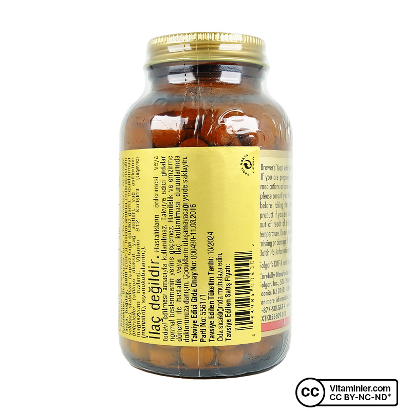 Solgar Brewer's Yeast with Vitamin B12 250 Tablet Vitaminler