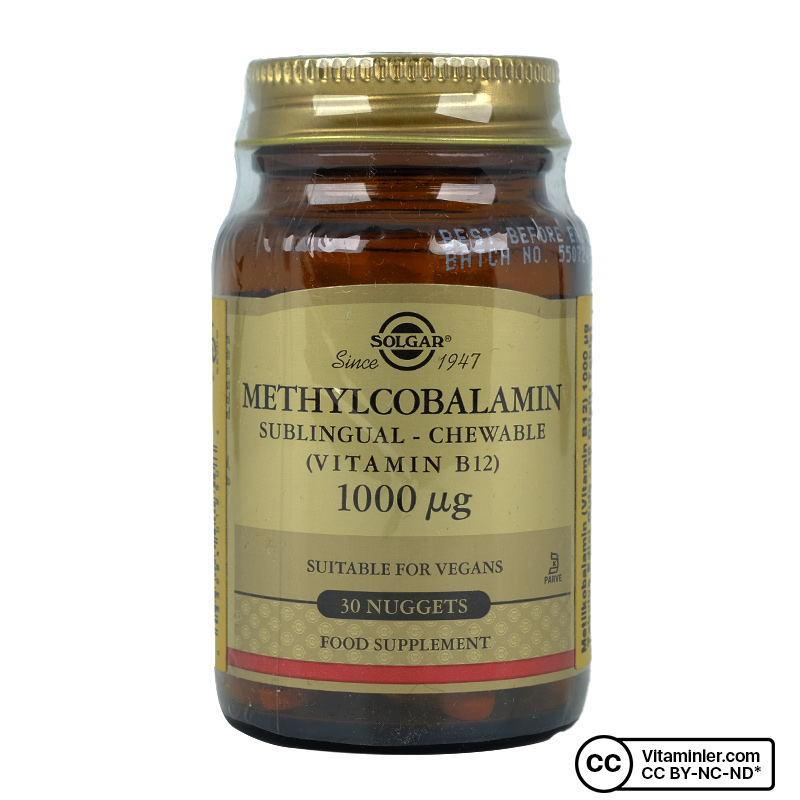 Solgar Methylcobalamin (B12) 1000 Mcg 30 Dilaltı Tableti - B Vitaminleri
