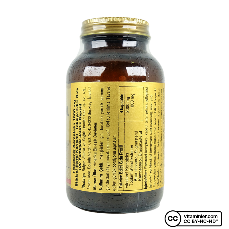 Solgar Phytosterol Complex 1000 Mg 100 Kapsül | Vitaminler