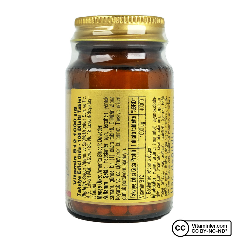 Solgar Vitamin B12 1000 Mcg 100 Tablet - B Vitaminleri