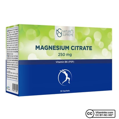 Nature's Supreme Magnesium Citrate + Vitamin B6 (P5P) 30 Saşe Vitaminler